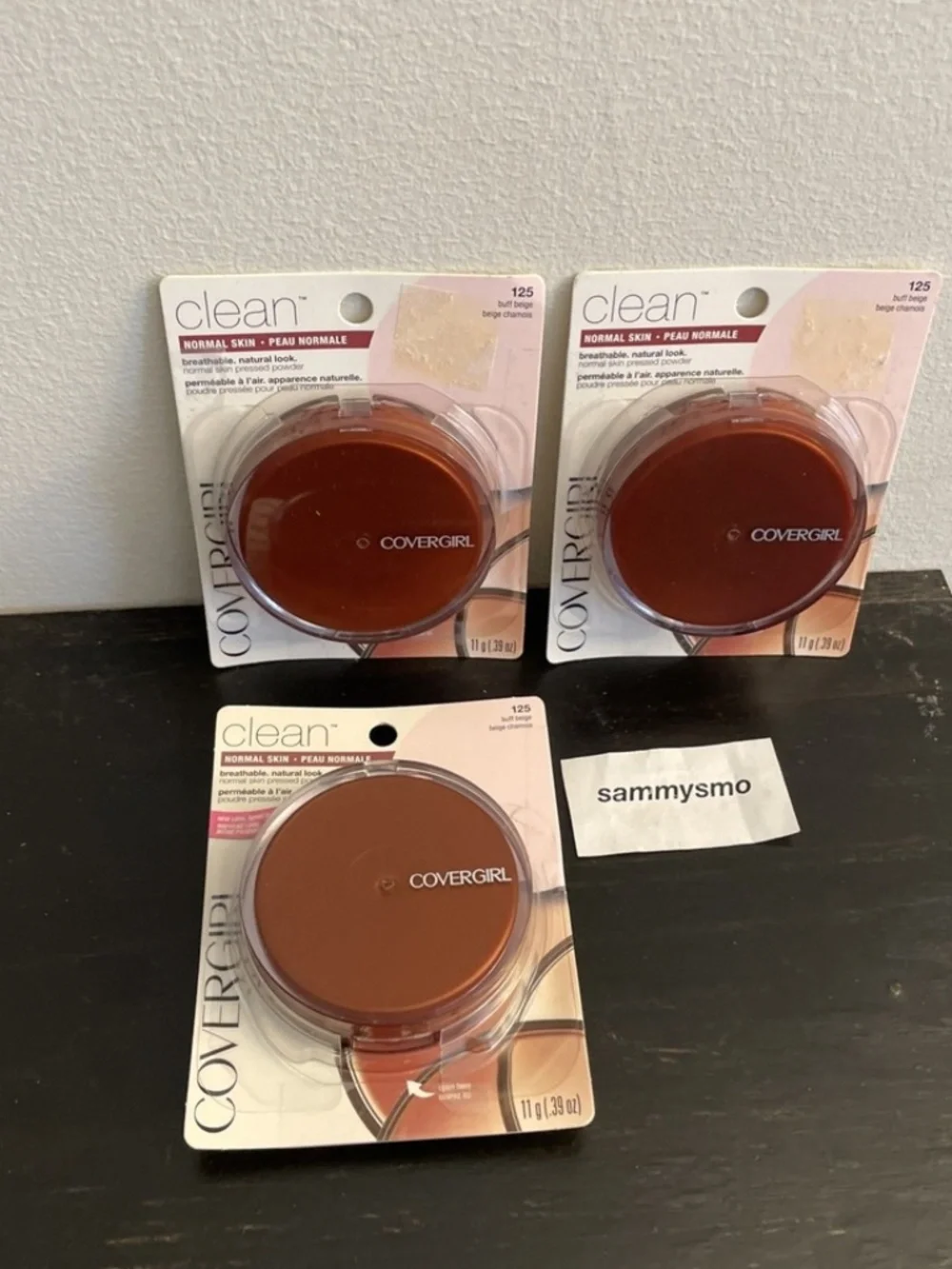 Covergirl Clean Pressed Powder, 125 Buff Beige, With Talc x3